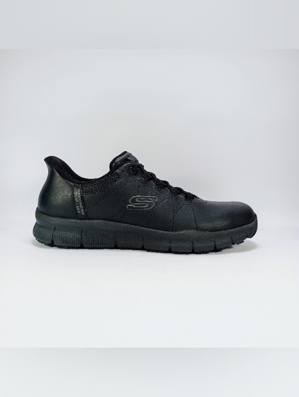 Skechers Slip Ins Work Nampa Cottonbud Womens 8 Black Slip Resistant Sneakers